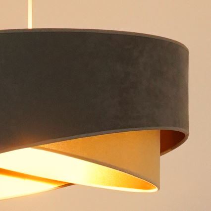 Brilagi - LED luster na sajli LYRA 1xE27/15W/230V sivo/bež/zlatna