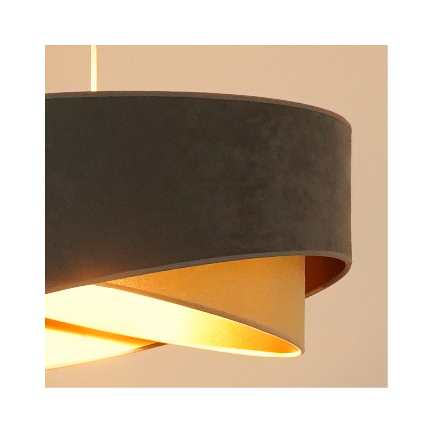 Brilagi - LED luster na sajli LYRA 1xE27/15W/230V sivo/bež/zlatna
