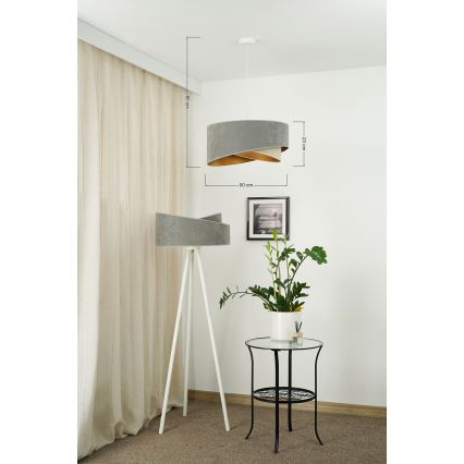 Brilagi - LED luster na sajli LYRA 1xE27/15W/230V sivo/bež/zlatna