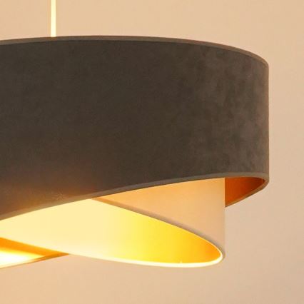 Brilagi - LED luster na sajli LYRA 1xE27/15W/230V sivo/kremasta/zlatna
