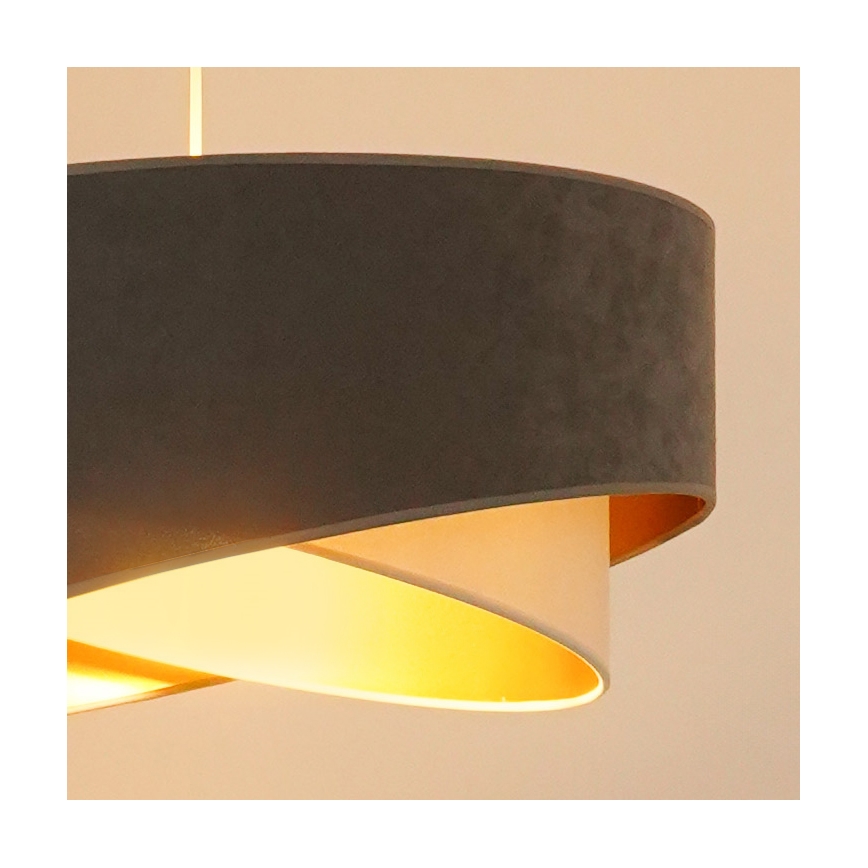 Brilagi - LED luster na sajli LYRA 1xE27/15W/230V sivo/kremasta/zlatna
