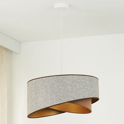 Brilagi - LED luster na sajli LYRA 1xE27/15W/230V sivo/kremasta/zlatna