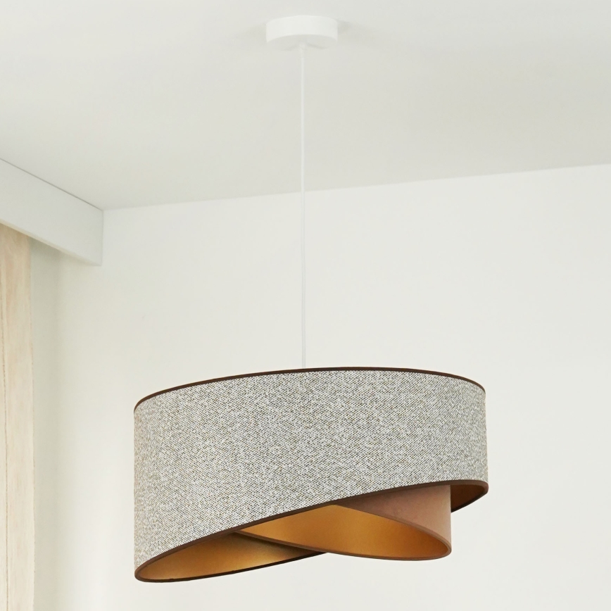 Brilagi - LED luster na sajli LYRA 1xE27/15W/230V sivo/kremasta/zlatna
