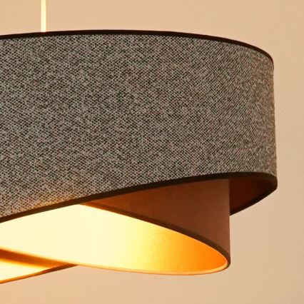 Brilagi - LED luster na sajli LYRA 1xE27/15W/230V sivo/kremasta/zlatna
