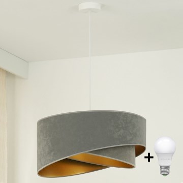 Brilagi - LED luster na sajli LYRA 1xE27/15W/230V sivo/zlatna