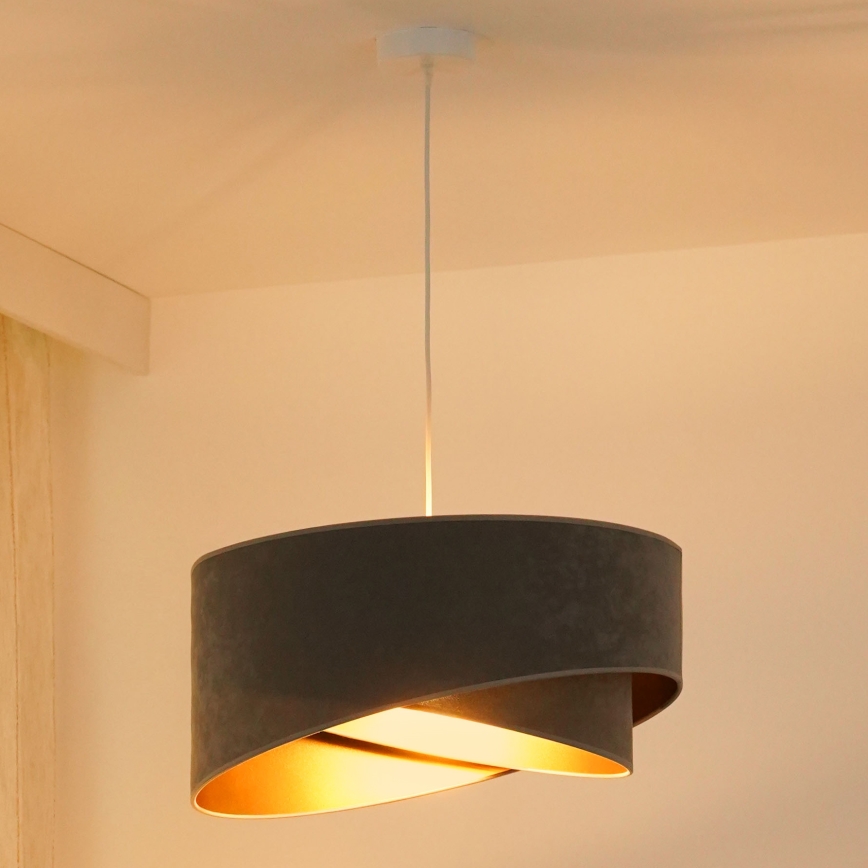 Brilagi - LED luster na sajli LYRA 1xE27/15W/230V sivo/zlatna
