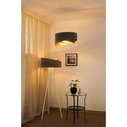 Brilagi - LED luster na sajli LYRA 1xE27/15W/230V sivo/zlatna