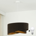 Brilagi - LED luster na sajli LYRA 1xE27/15W/230V tamno braon/zlatna