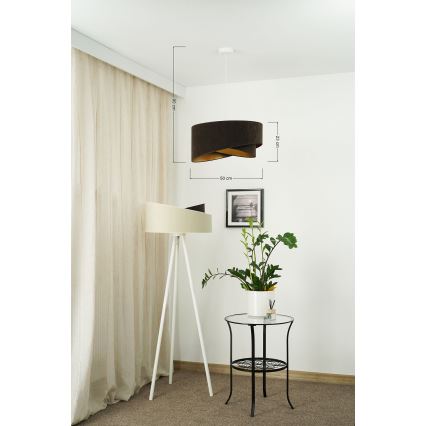 Brilagi - LED luster na sajli LYRA 1xE27/15W/230V tamno braon/zlatna