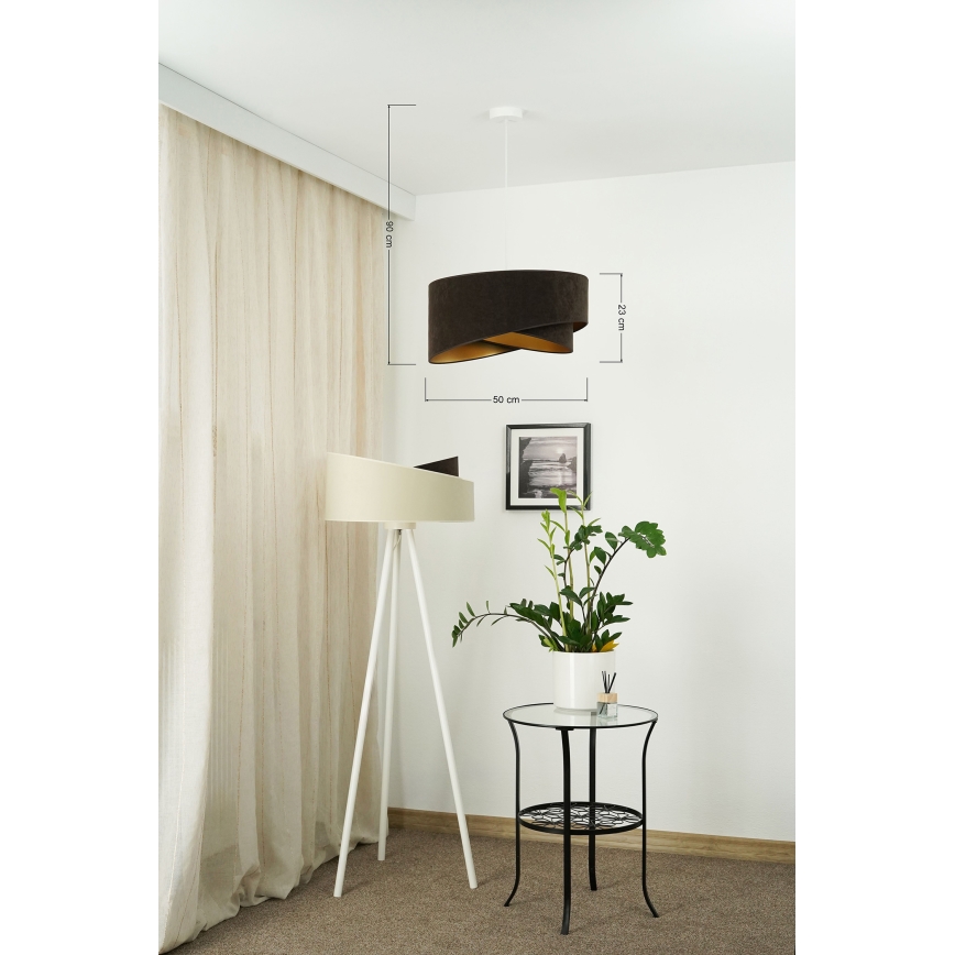 Brilagi - LED luster na sajli LYRA 1xE27/15W/230V tamno braon/zlatna