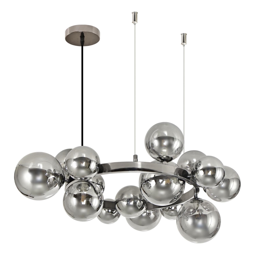Brilagi - LED luster na sajli MILLA 15xG9/3W/230V sjajni krom/dimno