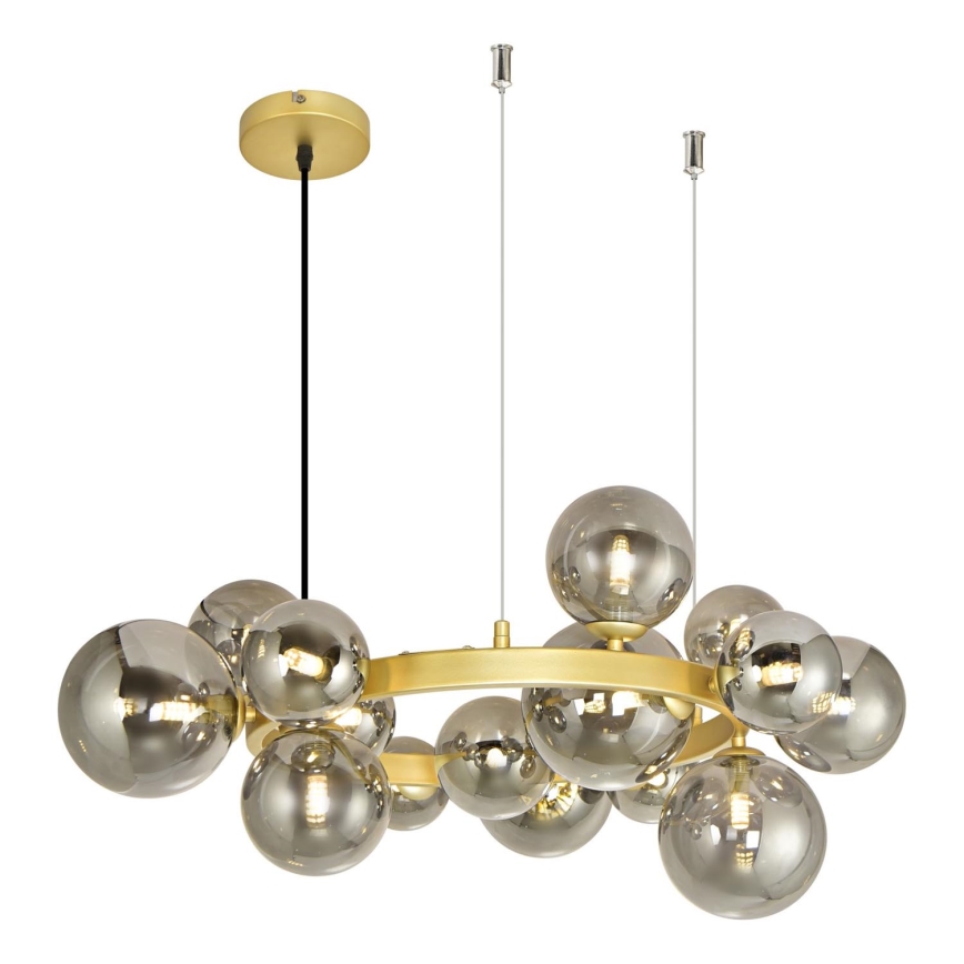 Brilagi - LED luster na sajli MILLA 15xG9/3W/230V zlatna/dimno