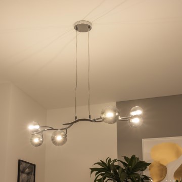 Brilagi - LED luster na sajli MISTEL 6xG9/3W/230V sjajni hrom/dimljeno staklo