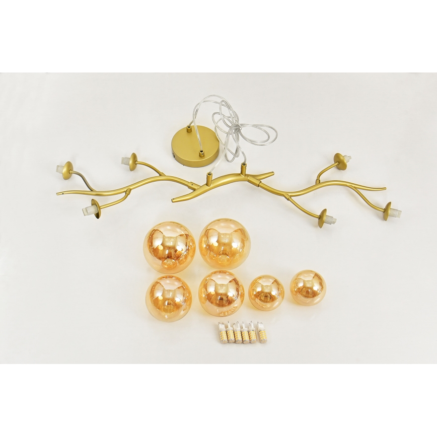 Brilagi - LED luster na sajli MISTEL 6xG9/3W/230V zlatna