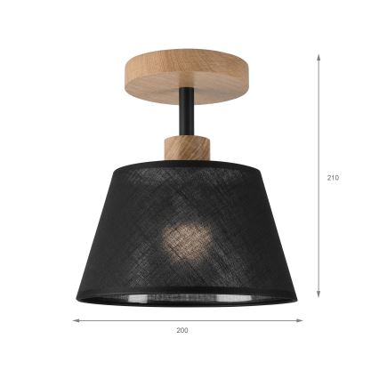 Brilagi - LED  Nadgradni luster ANTHONY 1xE14/60W/230V hrast/crno