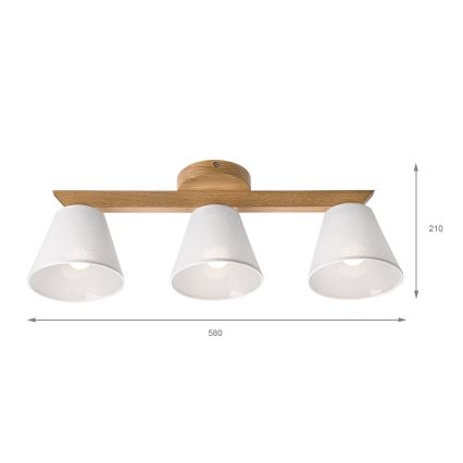 Brilagi - LED  Nadgradni luster ANTHONY 3xE14/40W/230V hrast/bela