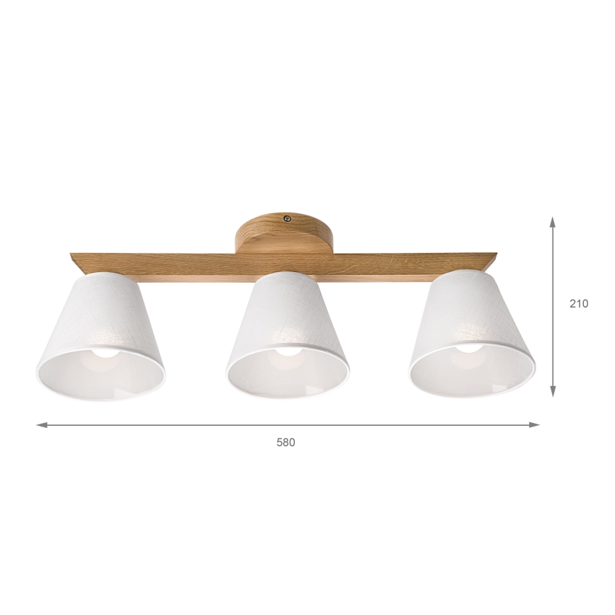 Brilagi - LED  Nadgradni luster ANTHONY 3xE14/40W/230V hrast/bela