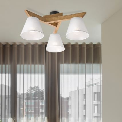 Brilagi - LED  Nadgradni luster ANTHONY 3xE14/40W/230V hrast/bela