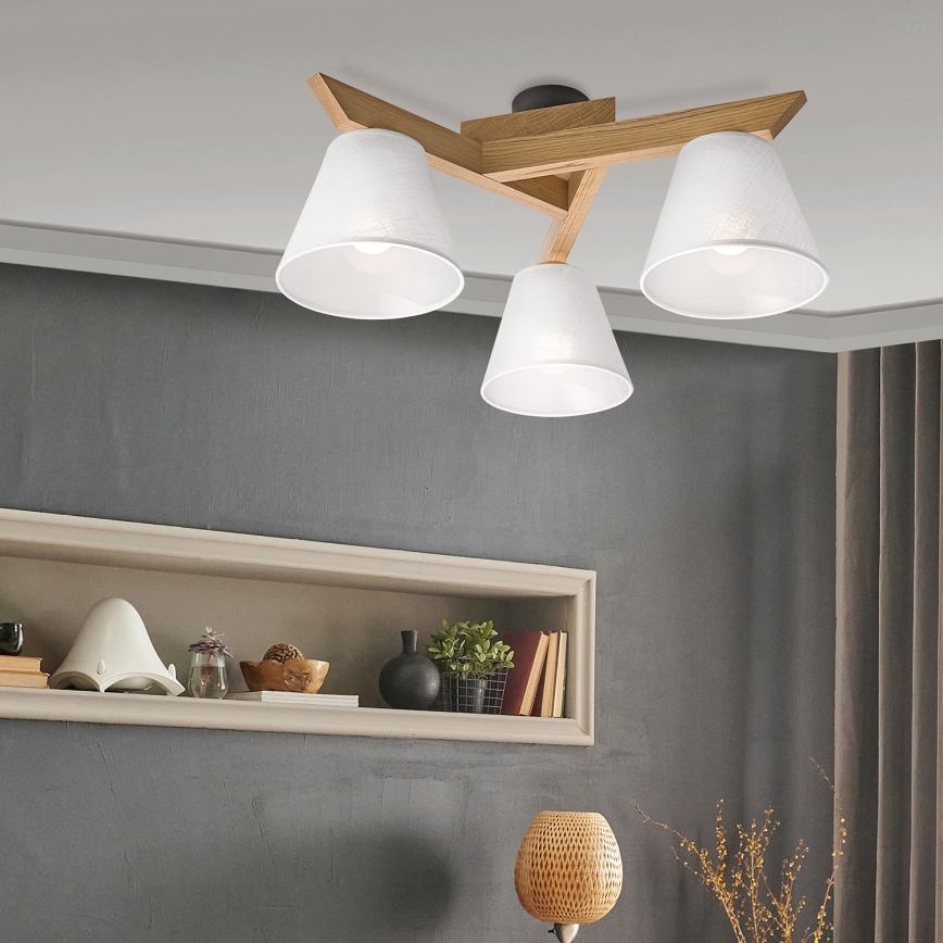 Brilagi - LED  Nadgradni luster ANTHONY 3xE14/40W/230V hrast/bela