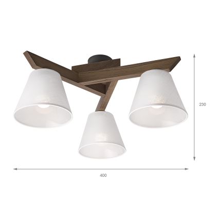 Brilagi - LED  Nadgradni luster ANTHONY 3xE14/40W/230V hrast/bela