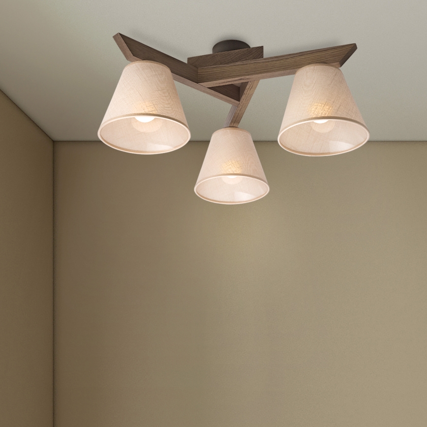 Brilagi - LED  Nadgradni luster ANTHONY 3xE14/40W/230V hrast/bež