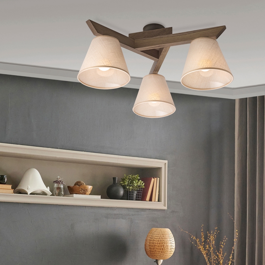 Brilagi - LED  Nadgradni luster ANTHONY 3xE14/40W/230V hrast/bež
