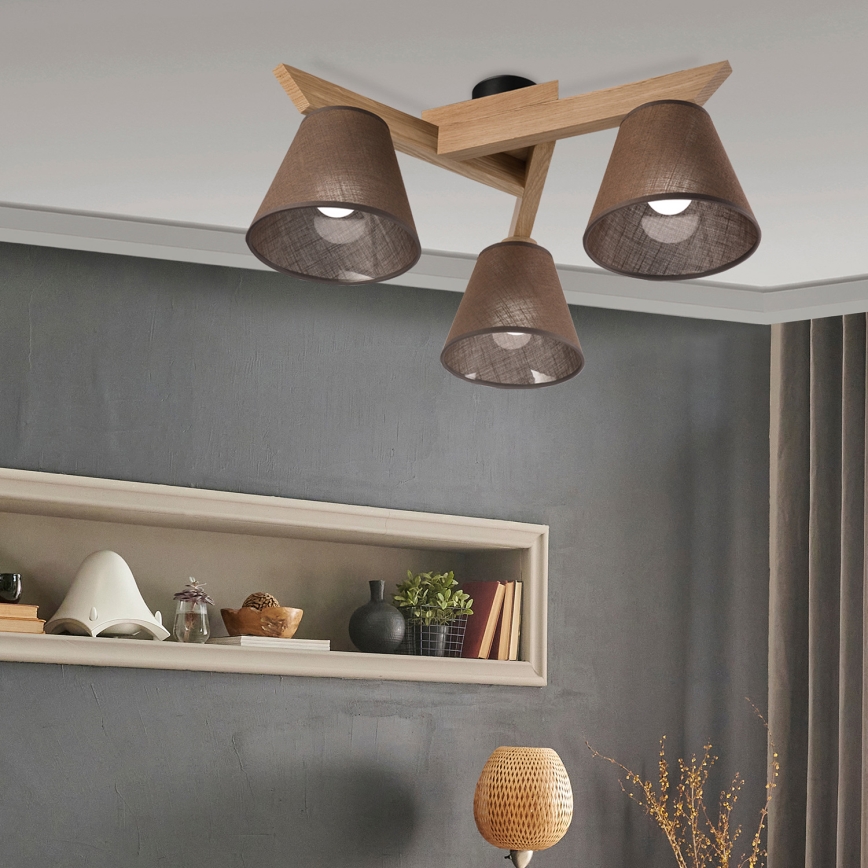 Brilagi - LED  Nadgradni luster ANTHONY 3xE14/40W/230V hrast/braon