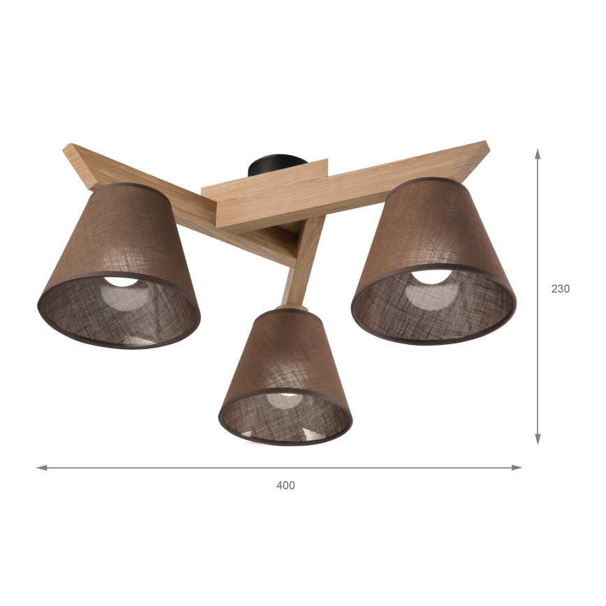 Brilagi - LED  Nadgradni luster ANTHONY 3xE14/40W/230V hrast/braon