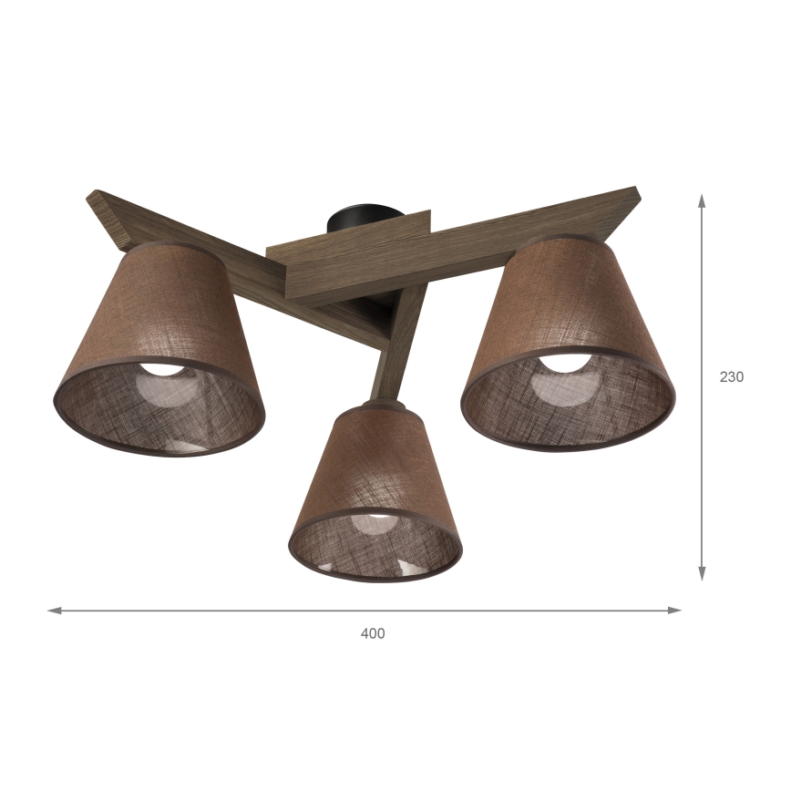 Brilagi - LED  Nadgradni luster ANTHONY 3xE14/40W/230V hrast/braon