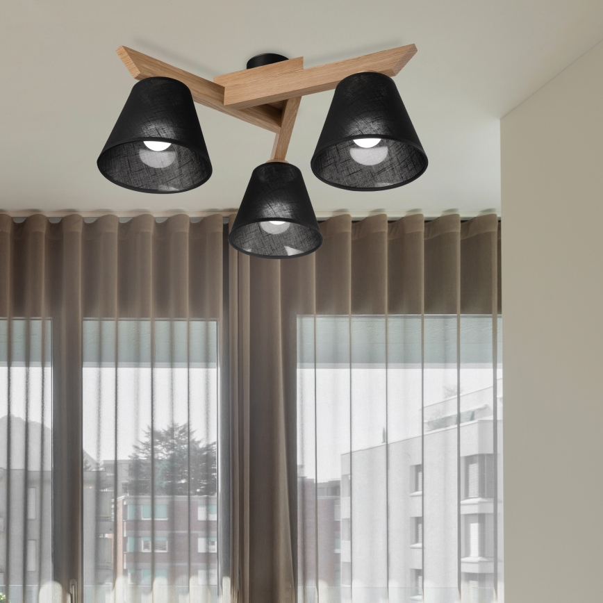Brilagi - LED  Nadgradni luster ANTHONY 3xE14/40W/230V hrast/crno