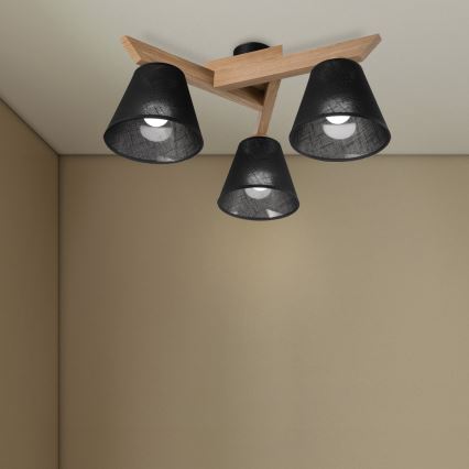 Brilagi - LED  Nadgradni luster ANTHONY 3xE14/40W/230V hrast/crno