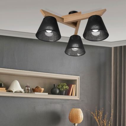 Brilagi - LED  Nadgradni luster ANTHONY 3xE14/40W/230V hrast/crno