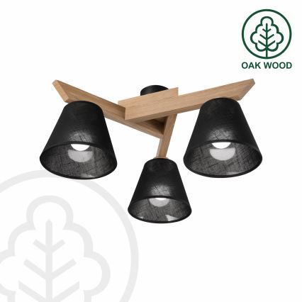 Brilagi - LED  Nadgradni luster ANTHONY 3xE14/40W/230V hrast/crno