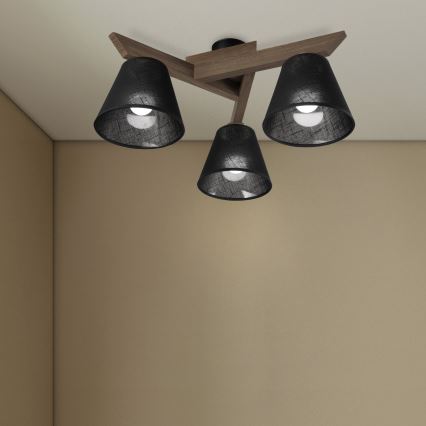 Brilagi - LED  Nadgradni luster ANTHONY 3xE14/40W/230V hrast/crno