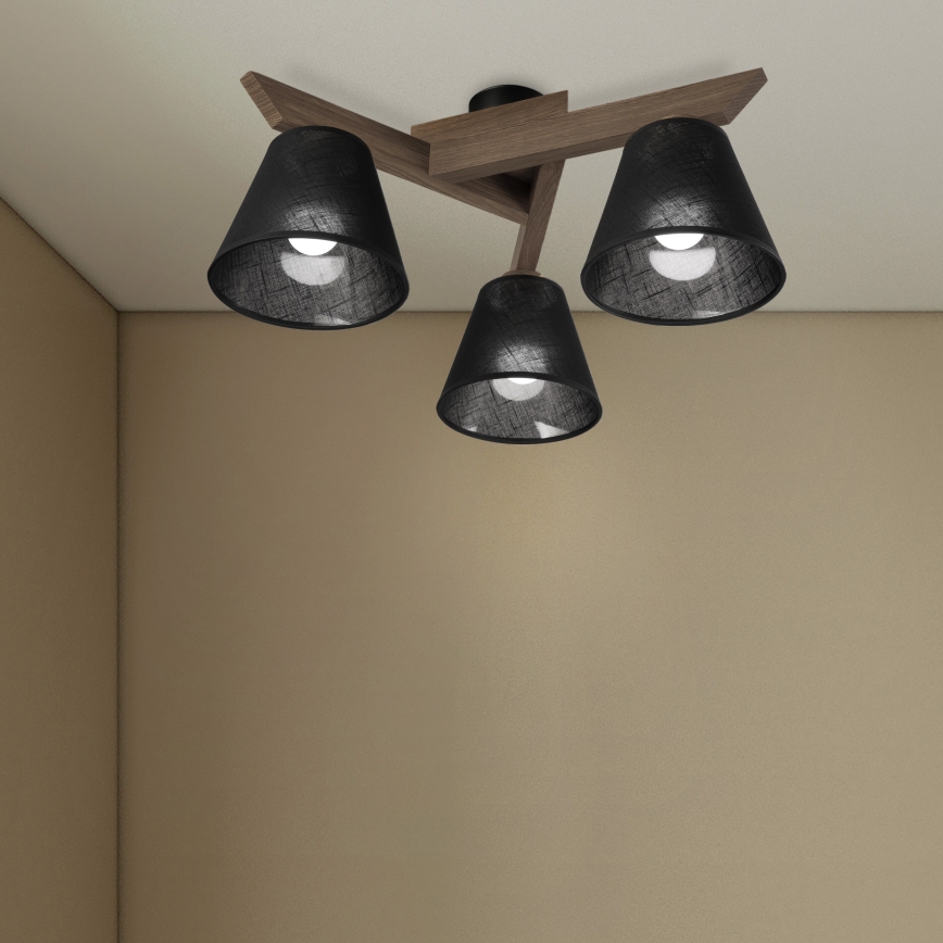 Brilagi - LED  Nadgradni luster ANTHONY 3xE14/40W/230V hrast/crno