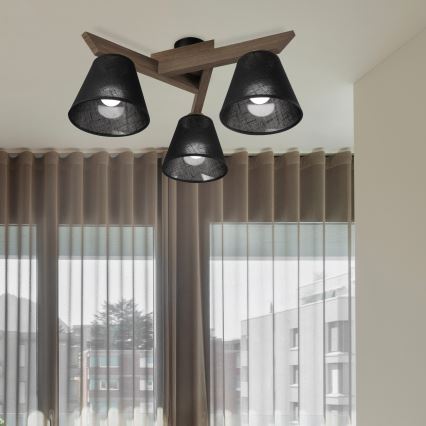 Brilagi - LED  Nadgradni luster ANTHONY 3xE14/40W/230V hrast/crno