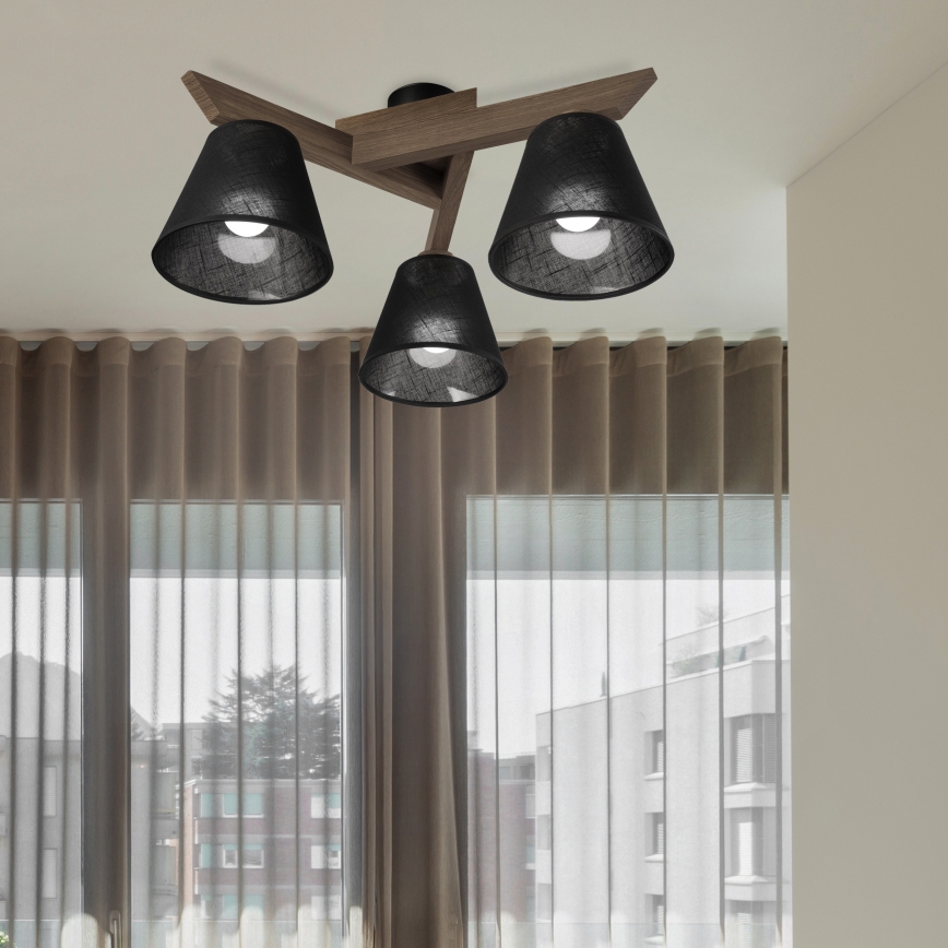 Brilagi - LED  Nadgradni luster ANTHONY 3xE14/40W/230V hrast/crno