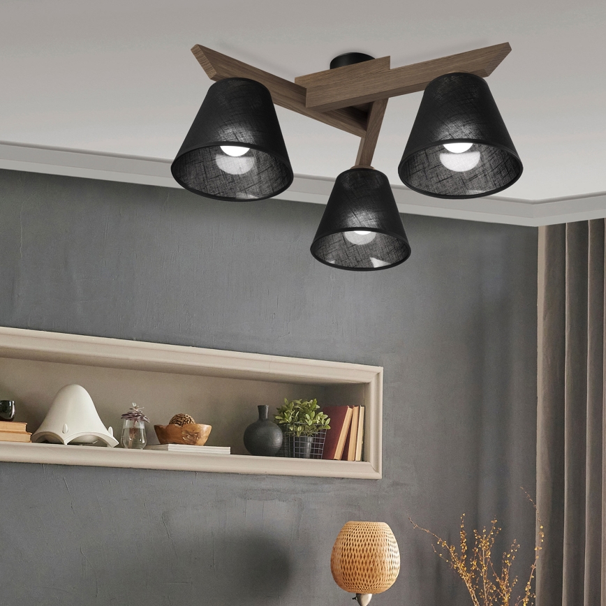 Brilagi - LED  Nadgradni luster ANTHONY 3xE14/40W/230V hrast/crno