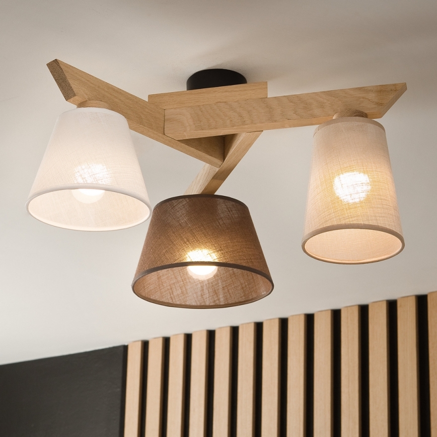 Brilagi - LED  Nadgradni luster ANTHONY 3xE14/40W/230V hrast