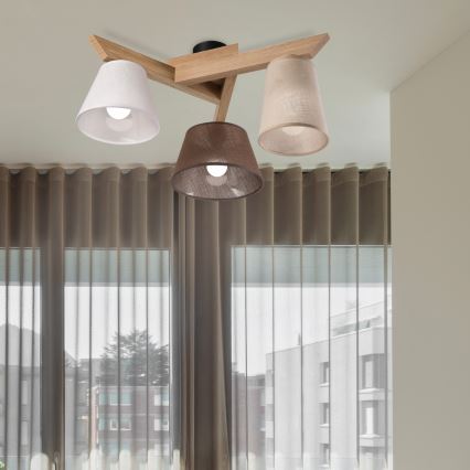 Brilagi - LED  Nadgradni luster ANTHONY 3xE14/40W/230V hrast