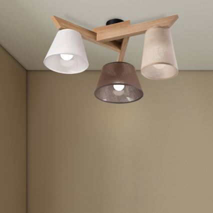 Brilagi - LED  Nadgradni luster ANTHONY 3xE14/40W/230V hrast