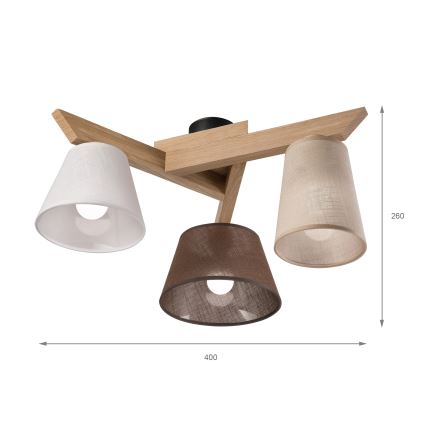 Brilagi - LED  Nadgradni luster ANTHONY 3xE14/40W/230V hrast