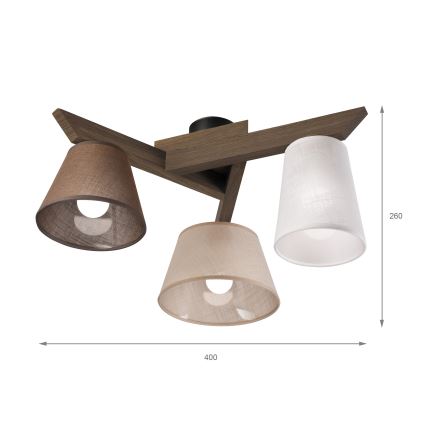 Brilagi - LED  Nadgradni luster ANTHONY 3xE14/40W/230V hrast