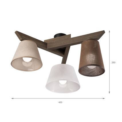 Brilagi - LED  Nadgradni luster ANTHONY 3xE14/40W/230V hrast