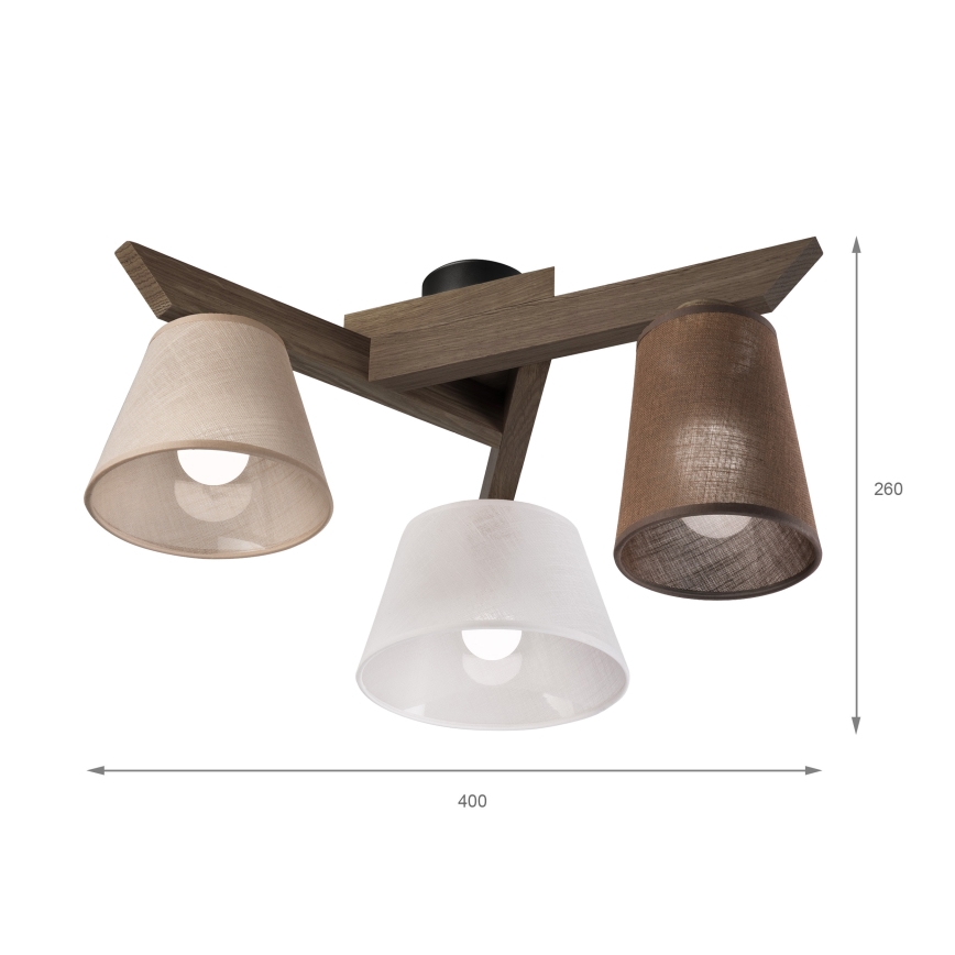 Brilagi - LED  Nadgradni luster ANTHONY 3xE14/40W/230V hrast