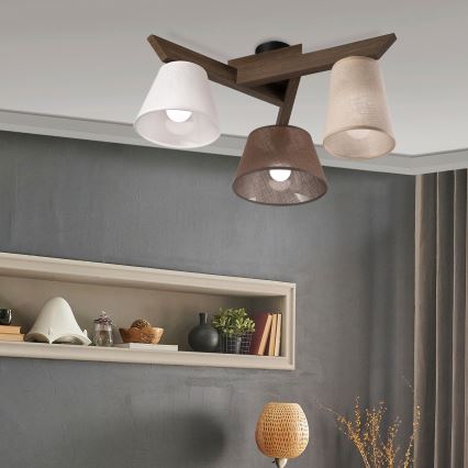 Brilagi - LED  Nadgradni luster ANTHONY 3xE14/40W/230V hrast