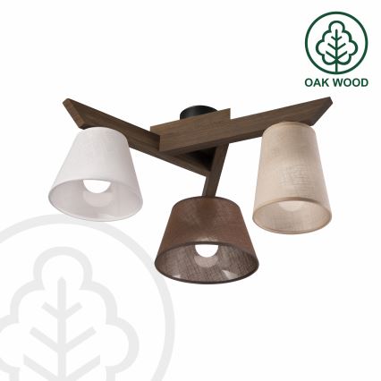 Brilagi - LED  Nadgradni luster ANTHONY 3xE14/40W/230V hrast