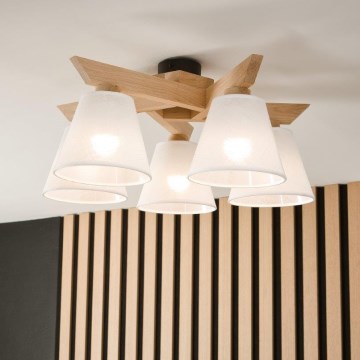 Brilagi - LED  Nadgradni luster ANTHONY 5xE14/40W/230V hrast/bela