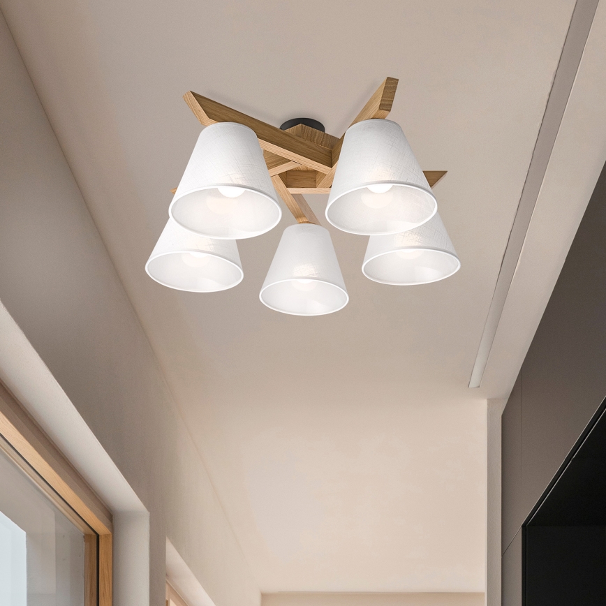 Brilagi - LED  Nadgradni luster ANTHONY 5xE14/40W/230V hrast/bela