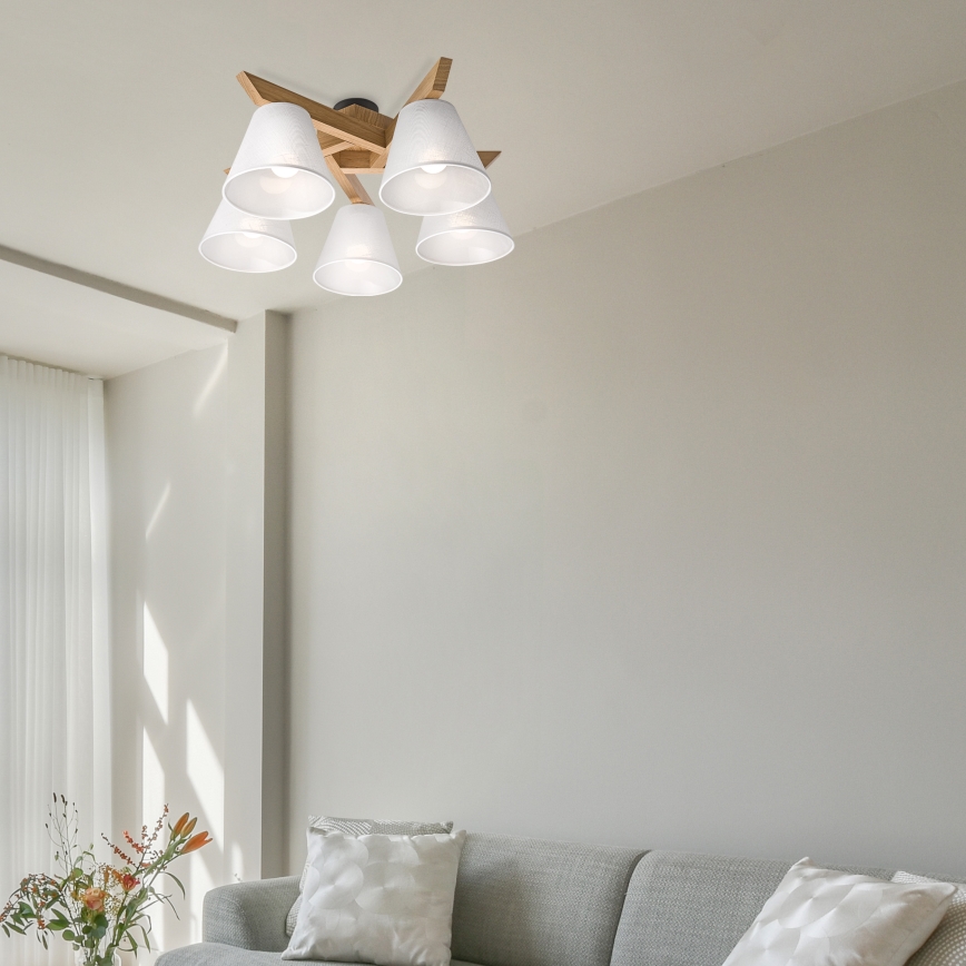 Brilagi - LED  Nadgradni luster ANTHONY 5xE14/40W/230V hrast/bela